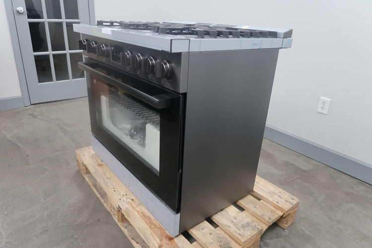 Bosch 800 Series 36" 6 Sealed Burner Black Stainless Duel Fuel Range HDS8645U