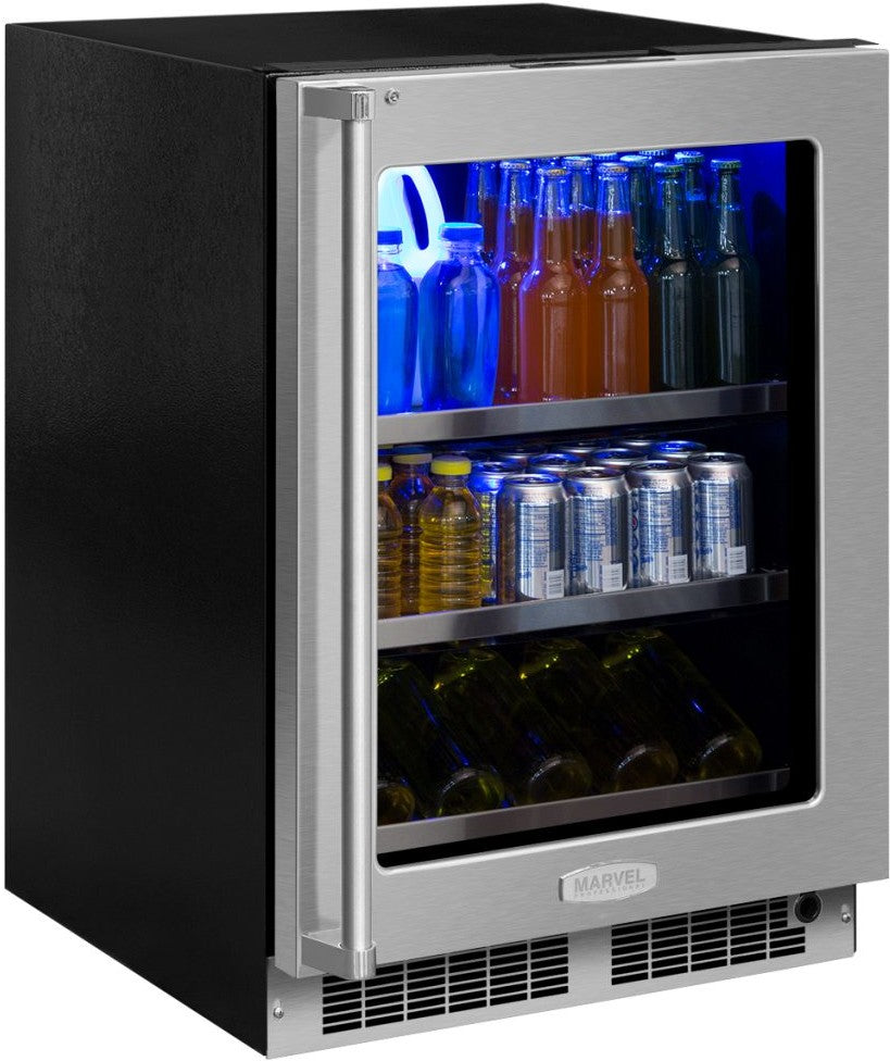 Marvel 24-in Professional Built-In Refrigerator Freezer - MPRF424 Stainless Steel