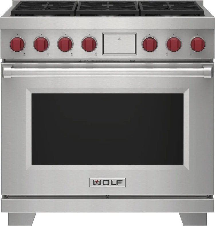NIB Wolf M Series DF36650SPLP 36" Stainless Freestanding Dual-Fuel Smart Range