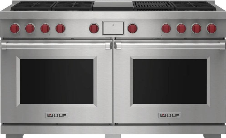 Wolf M Series DF60650CGSPLP 60" 6 Burner+Griddle+Grill Dual-Fuel LP Smart Range