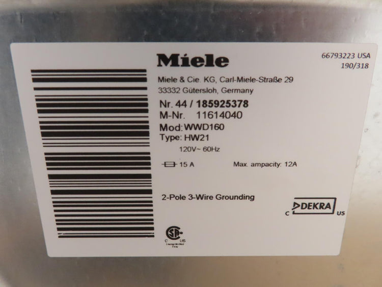 Miele 24" White Front Load Washer and Dryer Set WWD160 / TXD160WP Full Warranty