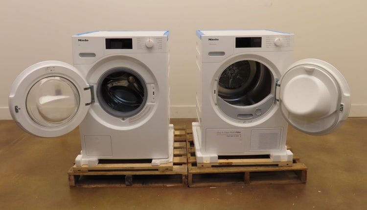 Miele 24" White Front Load Washer and Dryer Set WWD160 / TXD160WP Full Warranty