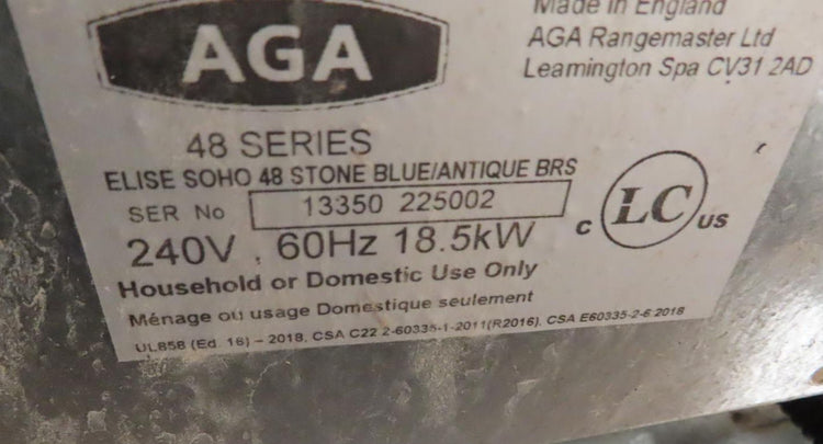AGA Elise Series SoHo Collection AEL481INABCBB 48" Freestanding Induction Range