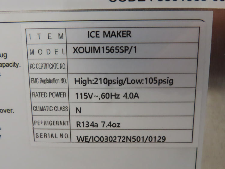 XO XOUIM1565SP 15 Inch Built-In Indoor/Outdoor Gourmet Ice Maker Images