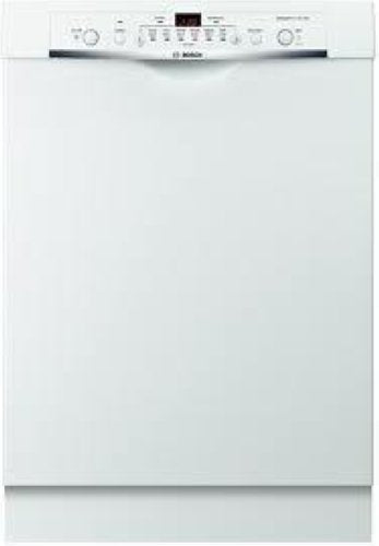 Bosch 100 Series 24" White 50dB Full Console Built-In Dishwasher SHE3AR72UC