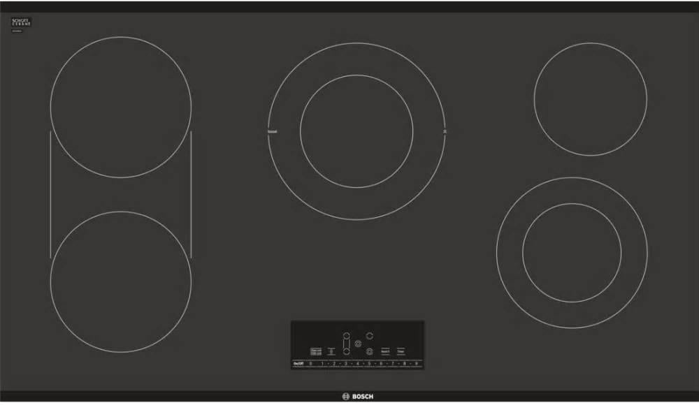 Bosch 800 Series 36" 5 Smoothtop Burners Black Electric Cooktop NET8668UC