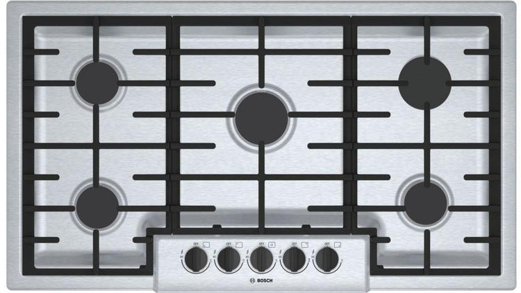 Bosch 500 Series NGM5656UC 36 Inch Gas Cooktop Sealed Burners Stainless Steel
