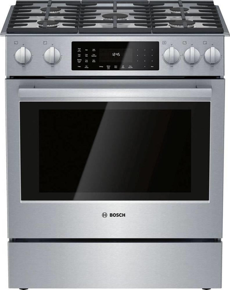 Bosch 800 Series 30" Slide-In SS European Convection Dual Fuel Range HDI8056U