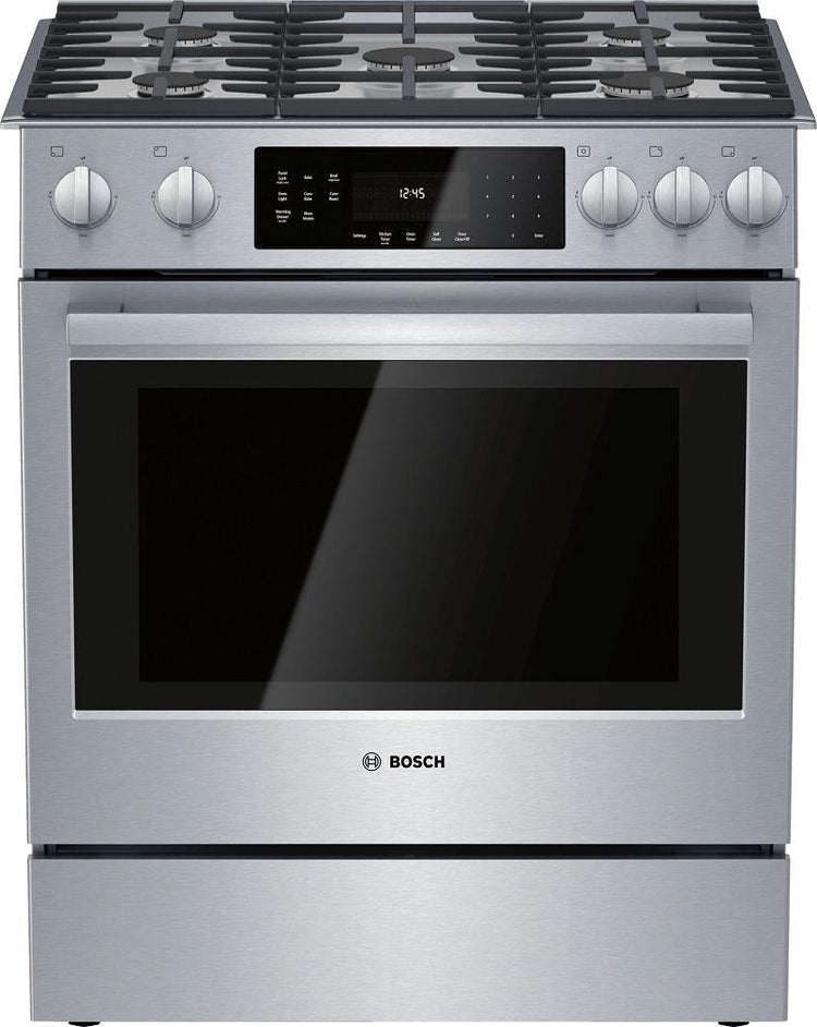 Bosch 800 Series 30" SS Convection Technology Slide-In Gas Range HGI8056UC