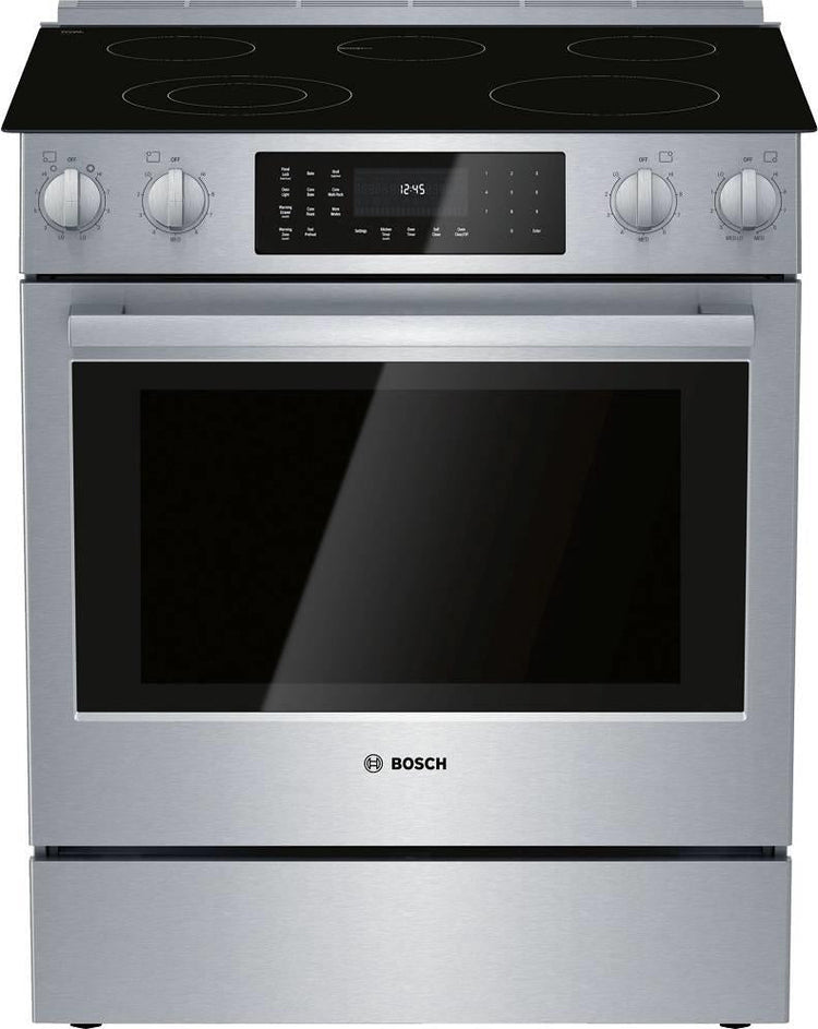 *Bosch 800 Series 30" Touch Control Slide-In Stainless Electric Range HEI8056U