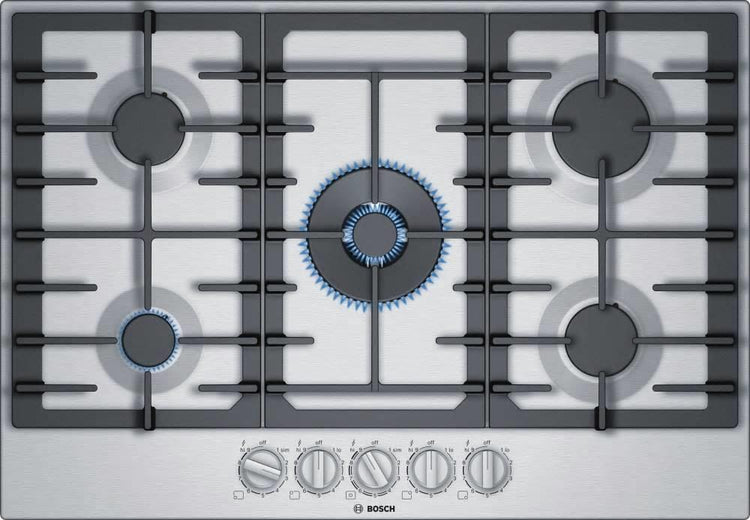 Bosch 800 Series 30" Flame Select 5-Burner Gas Cooktop NGM8057UC S.Steel Perfect