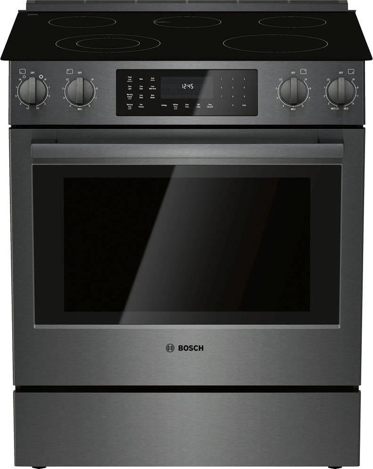 Bosch 800 Series 30" Electric Slide-In Range HEI8046U Black Stainless Steel