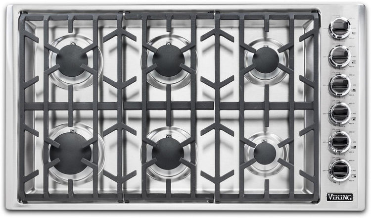 Viking Professional 5 Series 36" S. Steel 6 Burners Gas Cooktop VGSU53616BSS