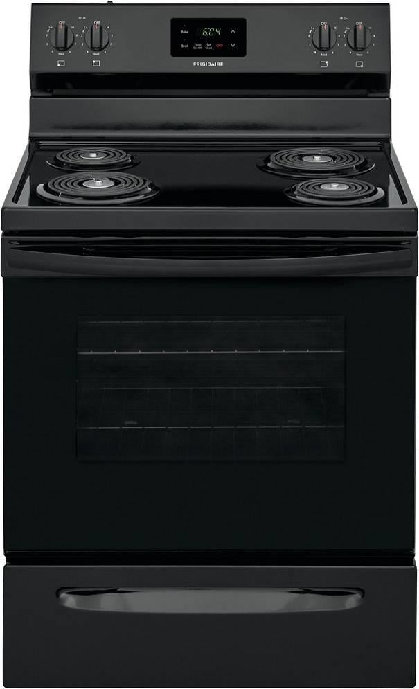 Frigidaire 30 Inch 4 Upswept Coil Cooktop Freestanding Electric Range FCRC3012AB