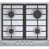 Bosch 500 Series 24" Push-to-Turn 4 Burner Knobs Stainless Gas Cooktop NGM5456UC