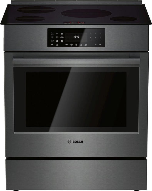 Bosch 800 Series 30 Inch Black Stainless Steel Induction Slide-In Range HII8046U