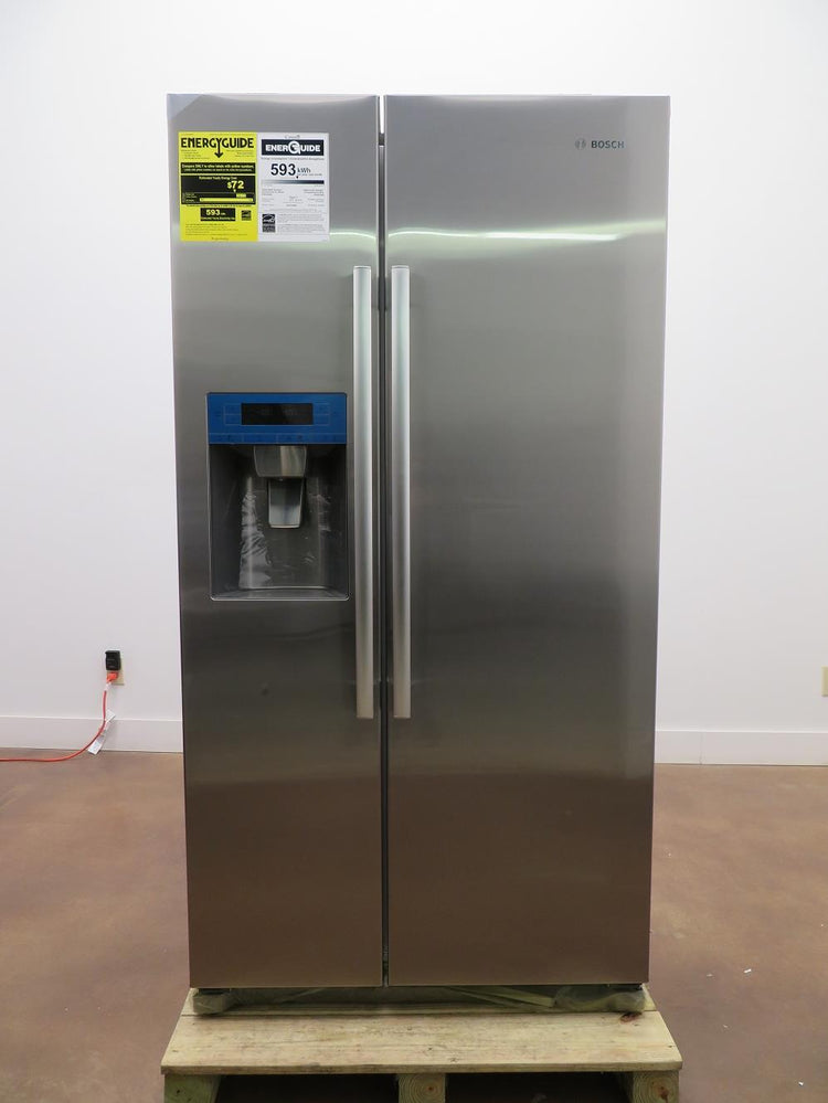 Bosch 300 Series 36" Side by Side Ice Water Dispenser Refrigerator B20CS30SNS IM