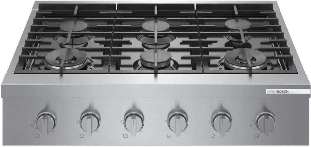 Bosch 800 Series 36" 6 Sealed Burners Gas Slide-In Stainless Rangetop RGM8658UC