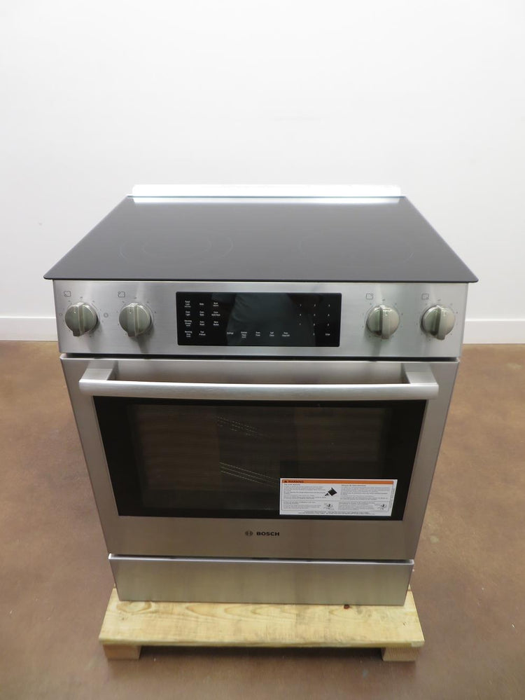 Bosch 800 Series 30" T. C. Warming Zone Slide-In Electric Range HEI8056U