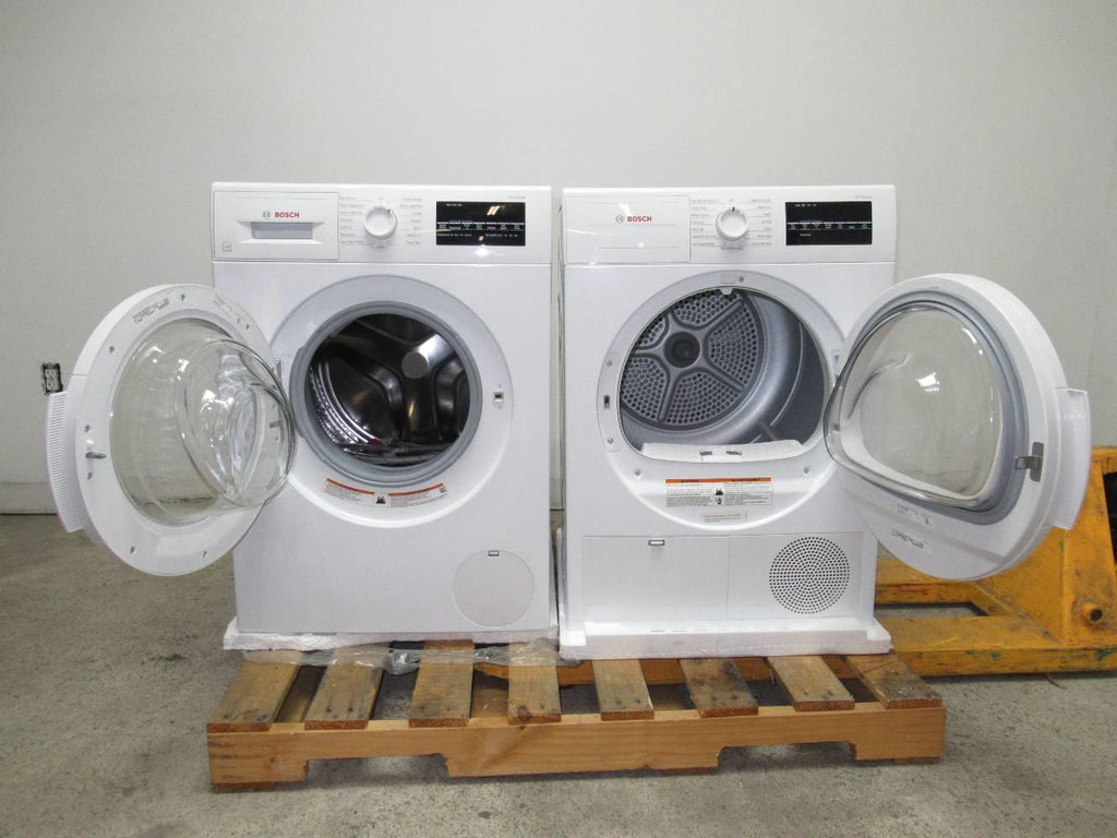 Bosch 300 Series WHT Front Load Washer + Dryer White WAT28400UC / WTG86400UC