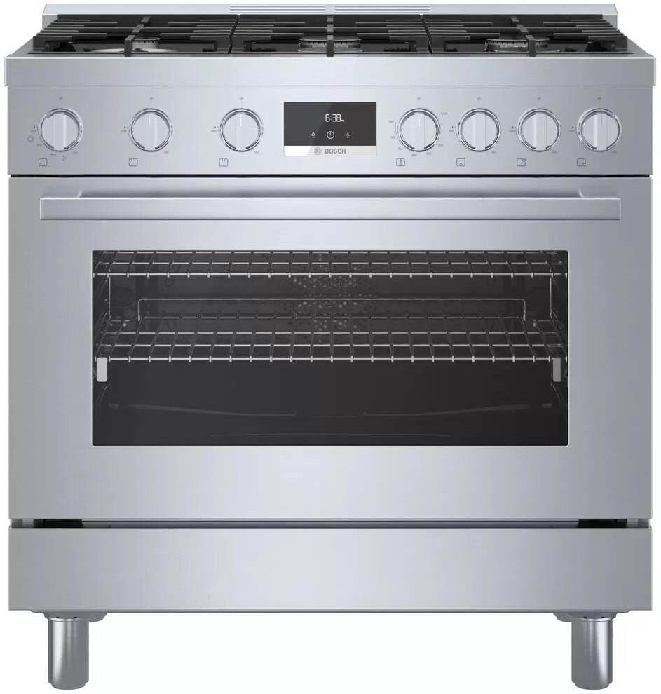 Bosch 800 Series 36" 3.4 Cu.Ft 6 Sealed Burners Freestanding Gas Range HGS8655UC