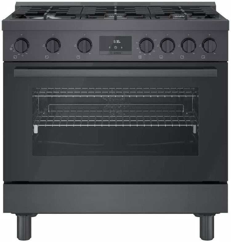 Bosch 800 Series 36" Black Stainless 6 Sealed Burner Duel Fuel Range HDS8645U