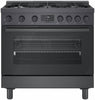 Bosch 36" 6 Sealed Burner Black Stainless 800 Series Duel Fuel Range HDS8645U