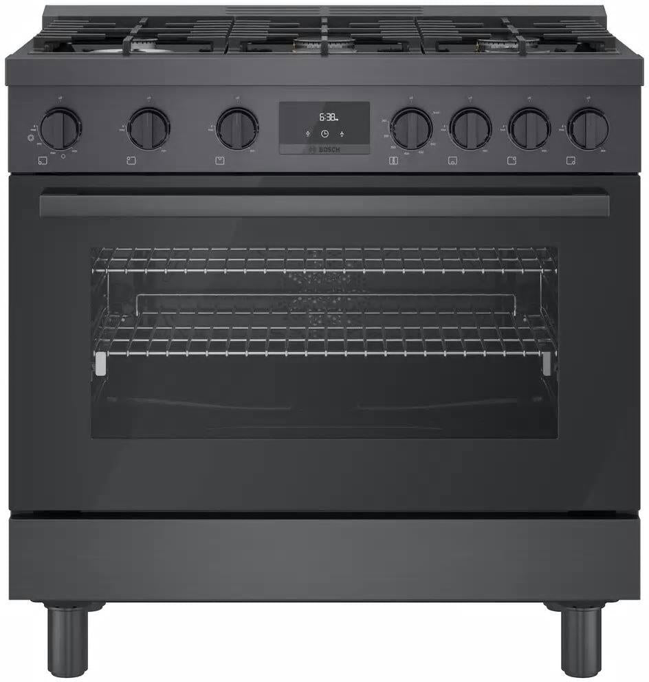 Bosch 36" 800 Series 6 Sealed Burner Black Stainless Duel Fuel Range HDS8645U