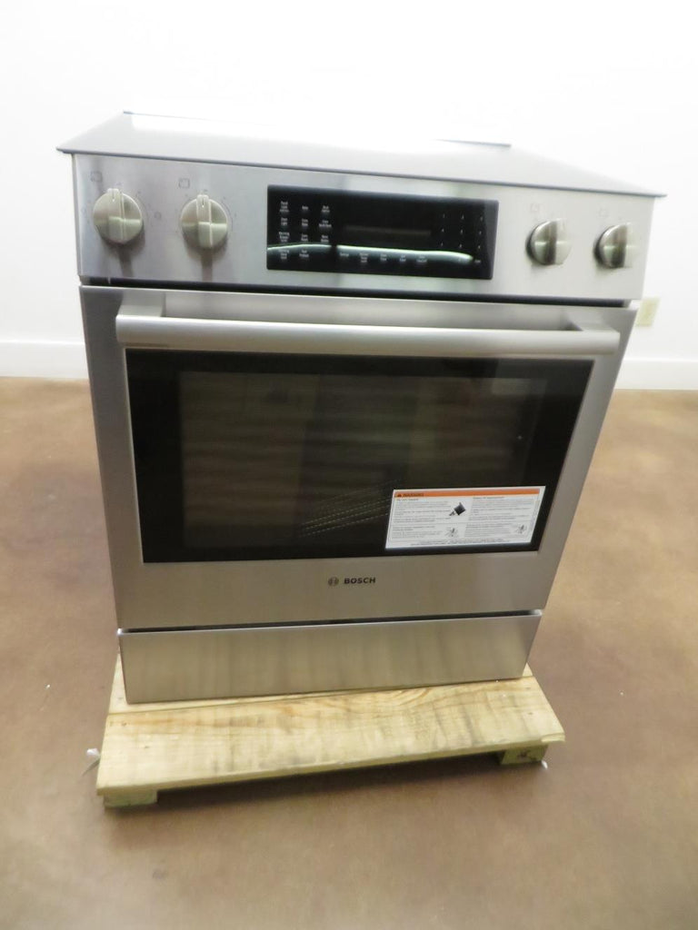 Bosch 800 Series 30" Warming Zone Slide-In Electric Range HEI8056U Perfect front