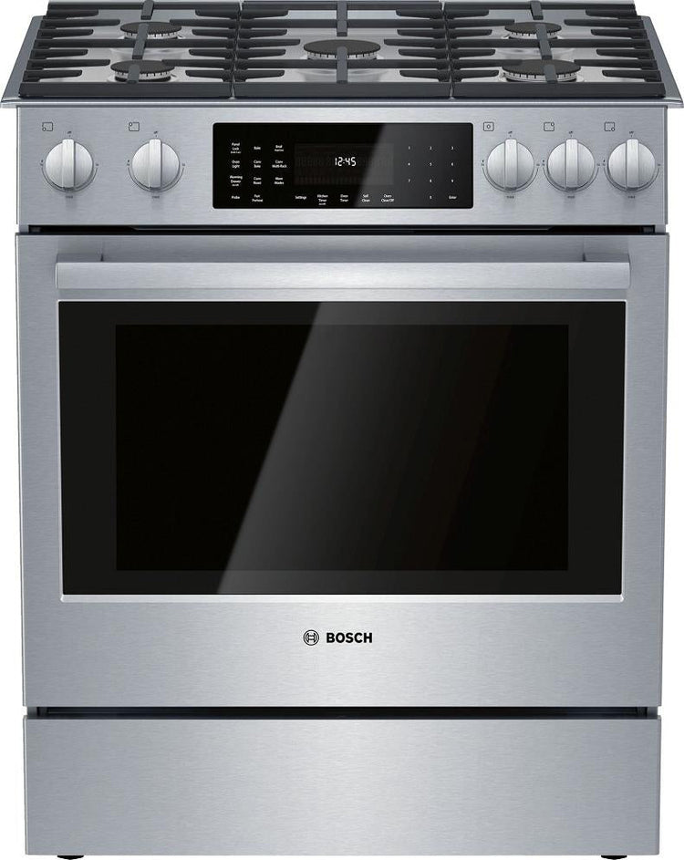 Bosch Benchmark Series 30" 4.6 cu.ft 5 Burners Slide-In Dual Fuel Range HDIP056U