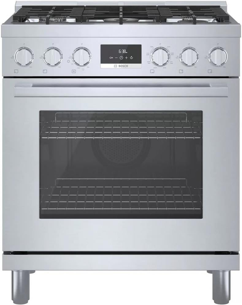 Bosch 800 Series HDS8055U 30" Freestanding Dual Fuel Range Stainless Steel IMGS