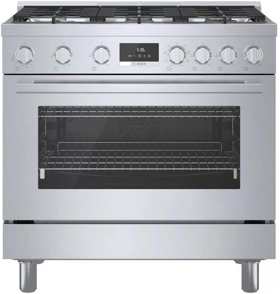 Bosch 800 Series HDS8655U 36" 6 Burner Dual Fuel Range With Ful Warranty