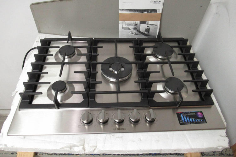 Bosch 800 Series 30" Dual Flame + OptiSim SS 5-Burner Gas Cooktop NGM8057UC