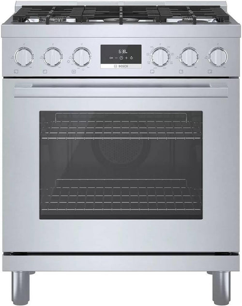 Bosch 800 Series 30 Inch SS 3.9 Cu. Ft Freestanding Dual Fuel Range HDS8055U