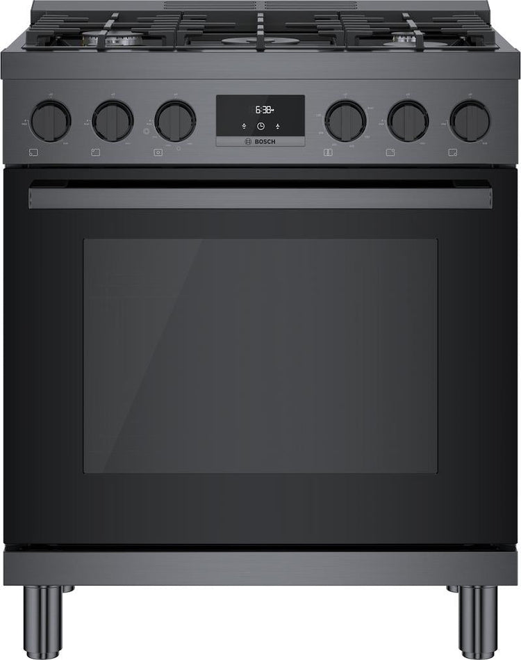 Bosch 800 Serie 30" BLK Stainless 5 Sealed Burners 3.6 cu.ft Gas Range HGS8045UC