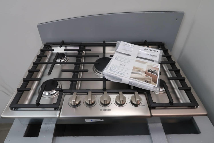 Bosch 800 Series 30" LED 5 Sealed Burner OptiSim Burner SS Gas Cooktop NGM8056UC