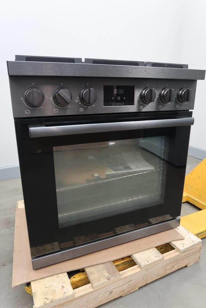 Bosch 800 Serie 30" BLK Stainless 5 Sealed Burners 3.6 cu.ft Gas Range HGS8045UC