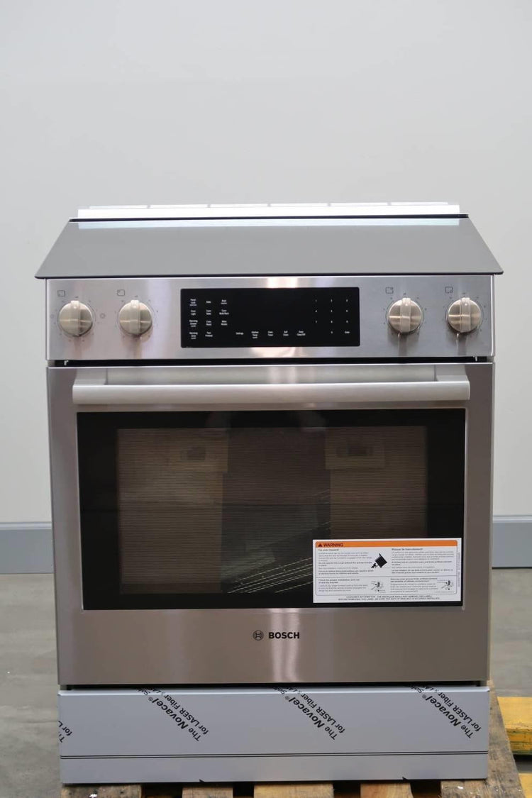 Bosch 800 Series 30" Touch Control Warming Zone Slide-In Electric Range HEI8056U