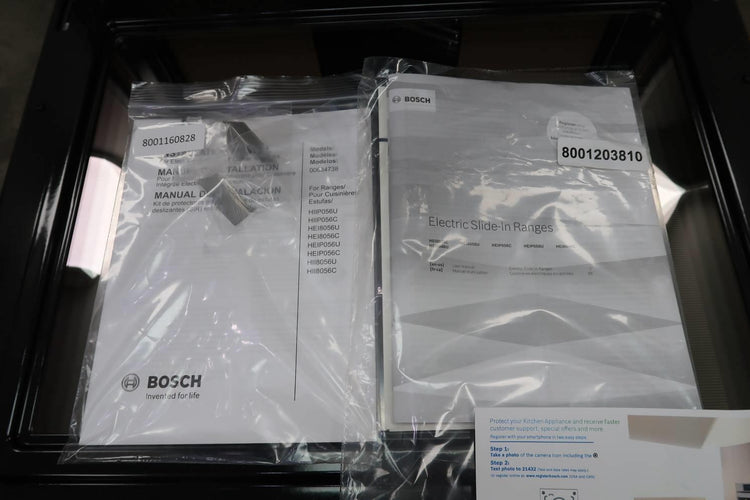 Bosch 800 Series 30" Touch Control Warming Zone Slide-In Electric Range HEI8056U