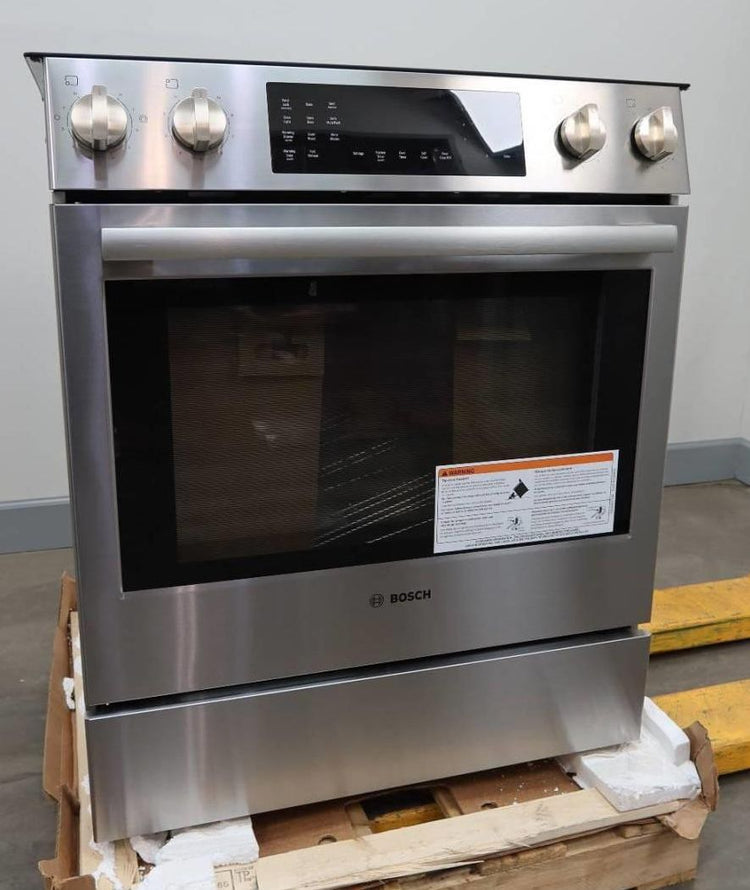 Bosch 800 Series 30" Touch Control Warming Zone Slide-In Electric Range HEI8056U