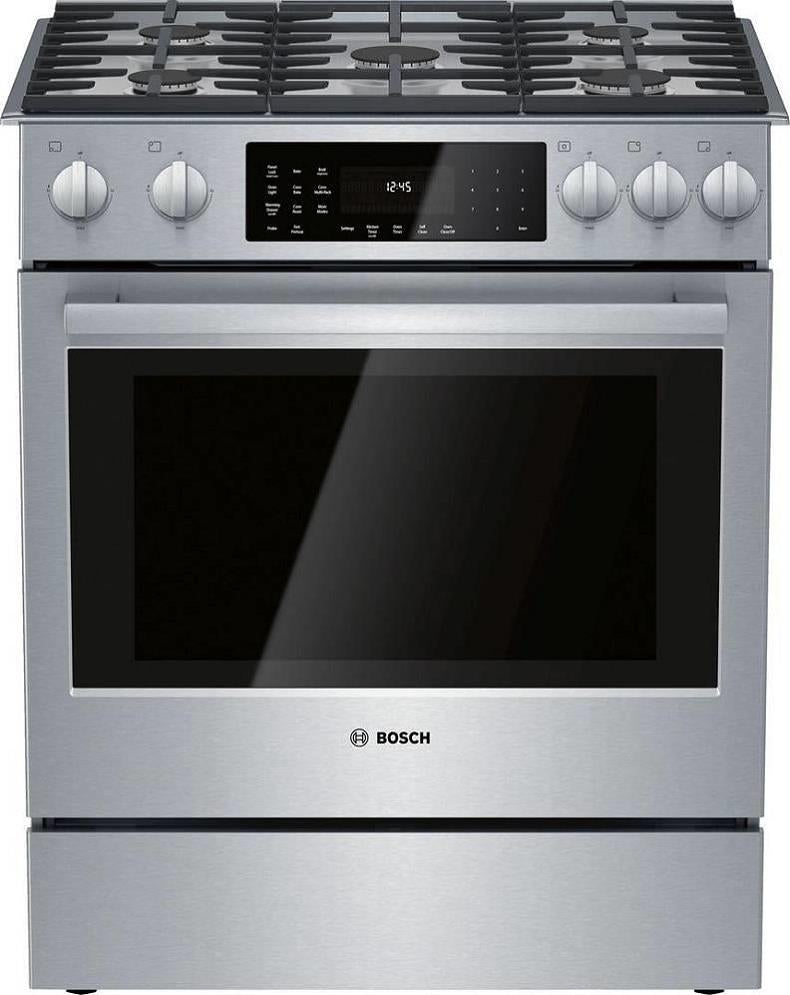 Bosch 800 Series HDI8056U 30" Slide-In Dual Fuel Stainless Steel Range Pictures