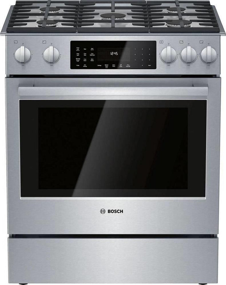 Bosch 800 Series HDI8056U 30" Slide-In Dual Fuel Stainless Steel Range