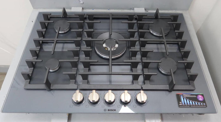 Bosch Benchmark Series 30" 5 Sealed Burners Gray glass Gas Cooktop NGMP077UC