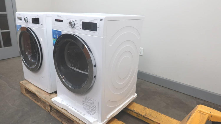 Bosch White 800 Series Front Load Washer+Dryer Set WAW285H2UC / WTG865H4UC