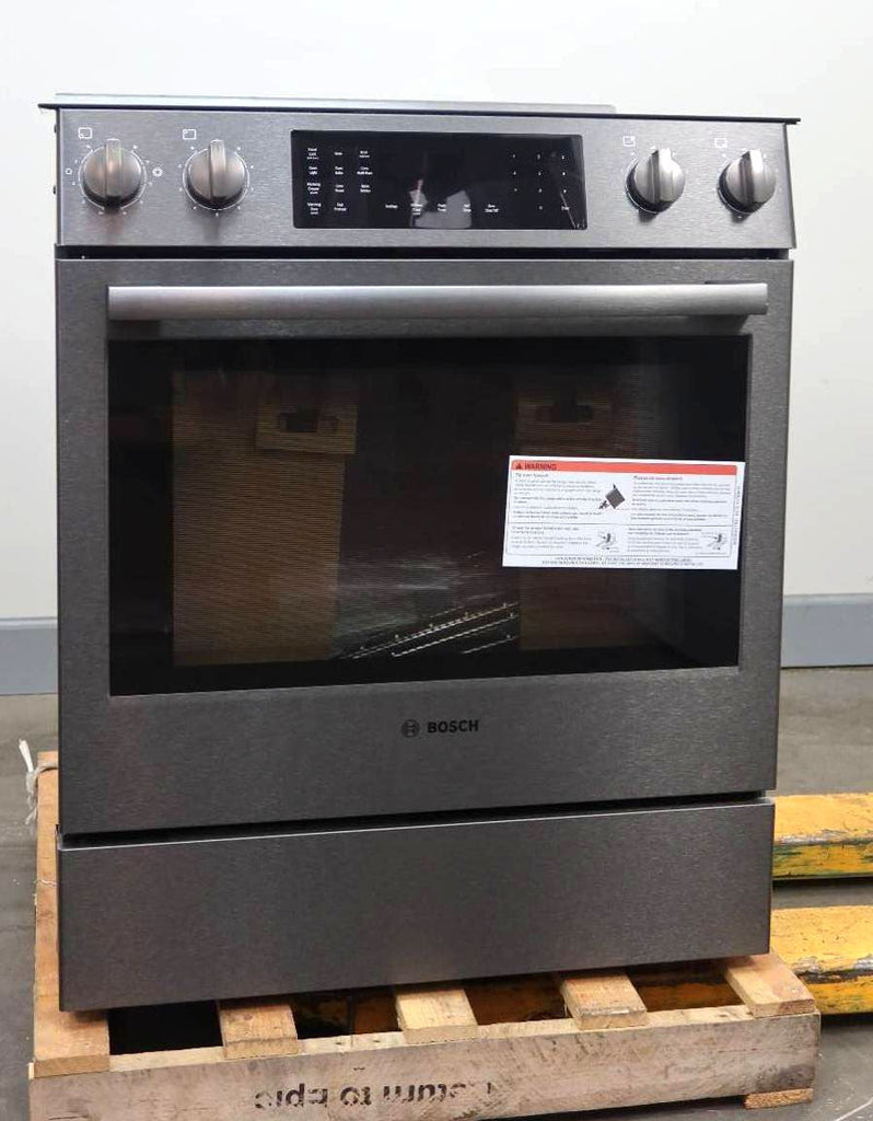 Bosch 30" Black Stainless 5 Element Electric 800 Series Slide-In Range HEI8046U