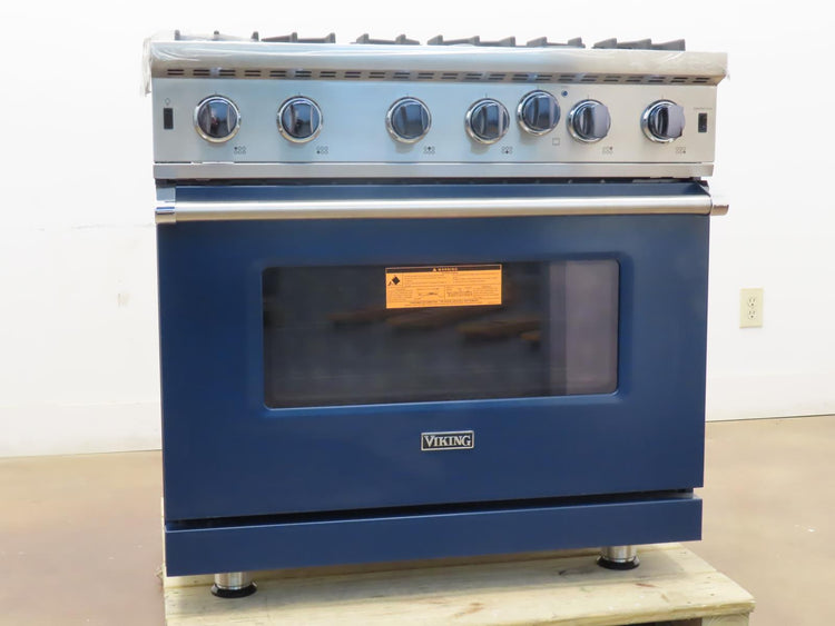 Viking 5 Series VGIC53626BSB 36" Slate Blue Freestanding Professional Gas Range