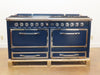 Viking Tuscany Series TVDR6616GSB 66" Freestanding Dual Fuel Slate Blue Range