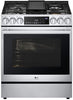 LG 30" LSDS6338F Smart 5 Sealed Burners Slide-in Stainless Dual Fuel Range