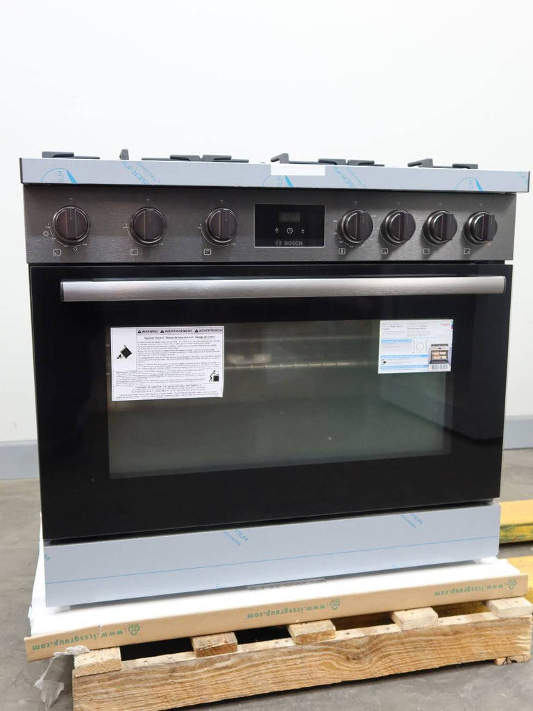 Bosch 36" Black Stain 3.4 Cu.Ft 800 Series 6 Sealed Burners Gas Range HGS8645UC