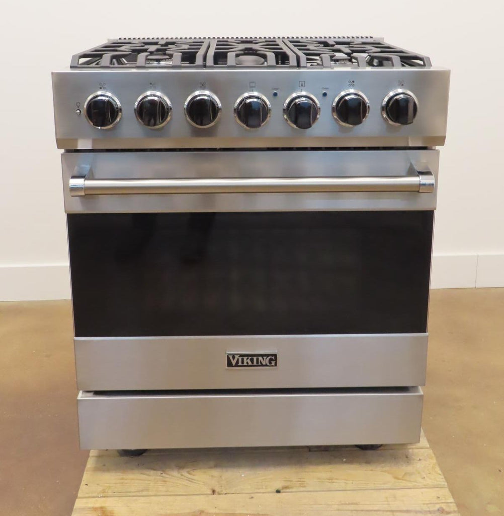 Viking 3 Series 30" 5Burners Freestanding Dual Fuel Range RVDR33025BSS 2018 Model